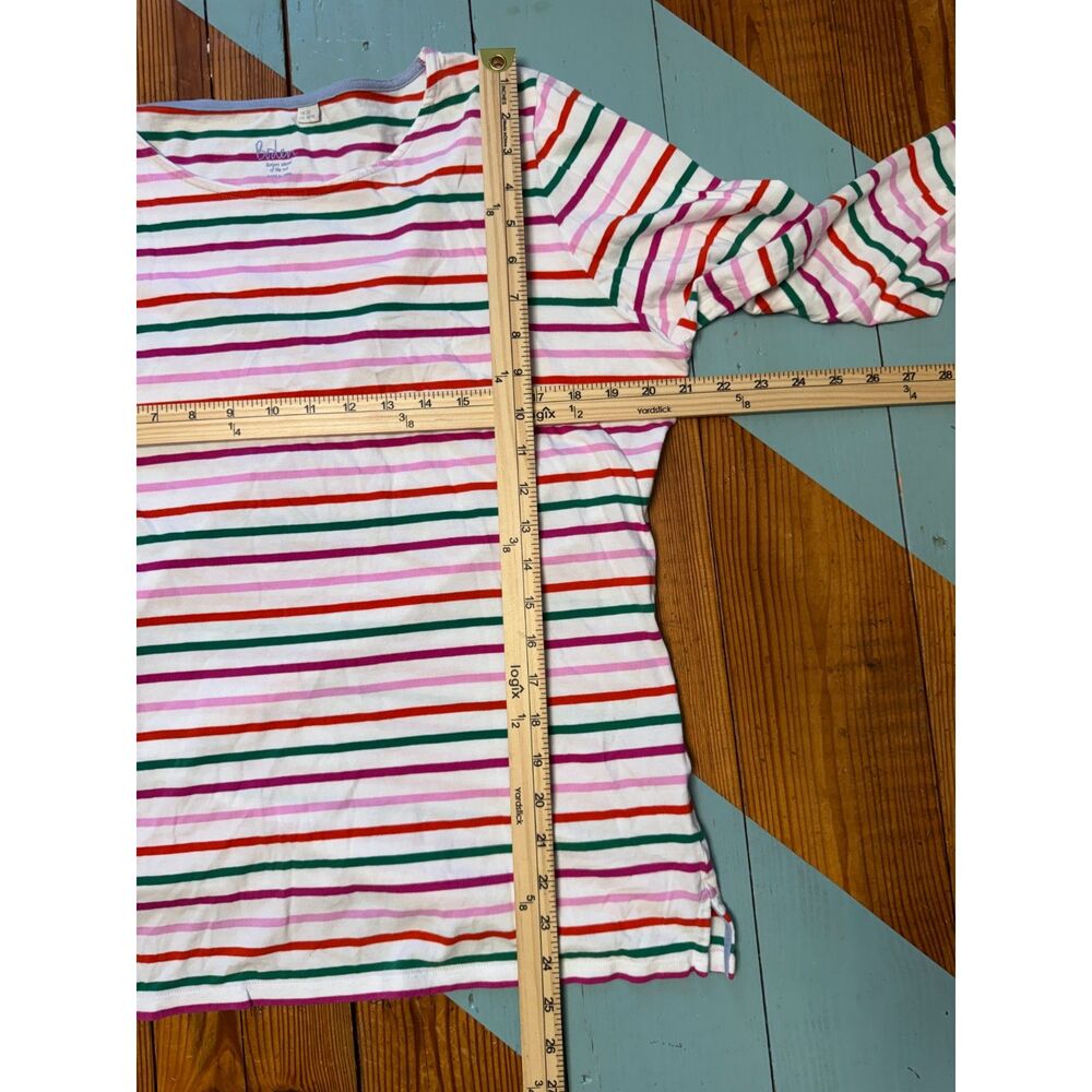 Boden Colorful Striped Long Sleeve Jewel Tee Top US 16/18 UK 20 - Picture 5 of 6
